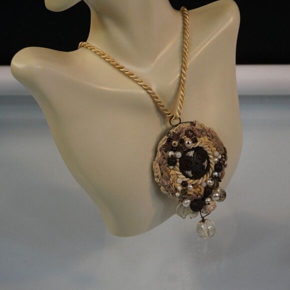 European Artisan Beaded Choker Necklace Earrings Set Boho Festival Hippie - Picture 9 of 10